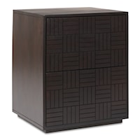 Contemporary 2-Drawer Nightstand with Felt-Lining