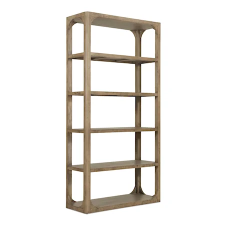 Rustic 5-Shelf Bookshelf with Open Back