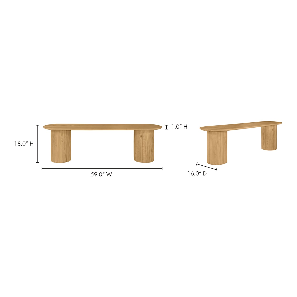 Moe's Home Collection Povera Bench