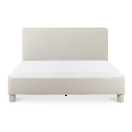Contemporary Upholstered Queen Panel Bed with Low-Profile Footboard