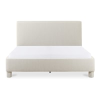 Contemporary Upholstered King Panel Bed with Low-Profile Footboard