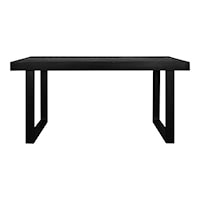 Contemporary Small Outdoor Dining Table with Steel Legs