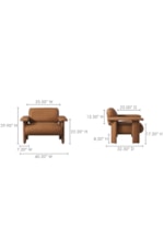 Moe's Home Collection Marcello Contemporary Tan Leather Lounge Chair