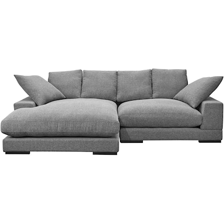 Grey Sectional with Flip-Style Chaise