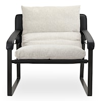 Contemporary Club Chair with Exposed Metal Frame