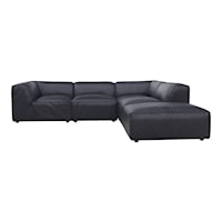 Contemporary Leather 5-Piece Sectional Sofa