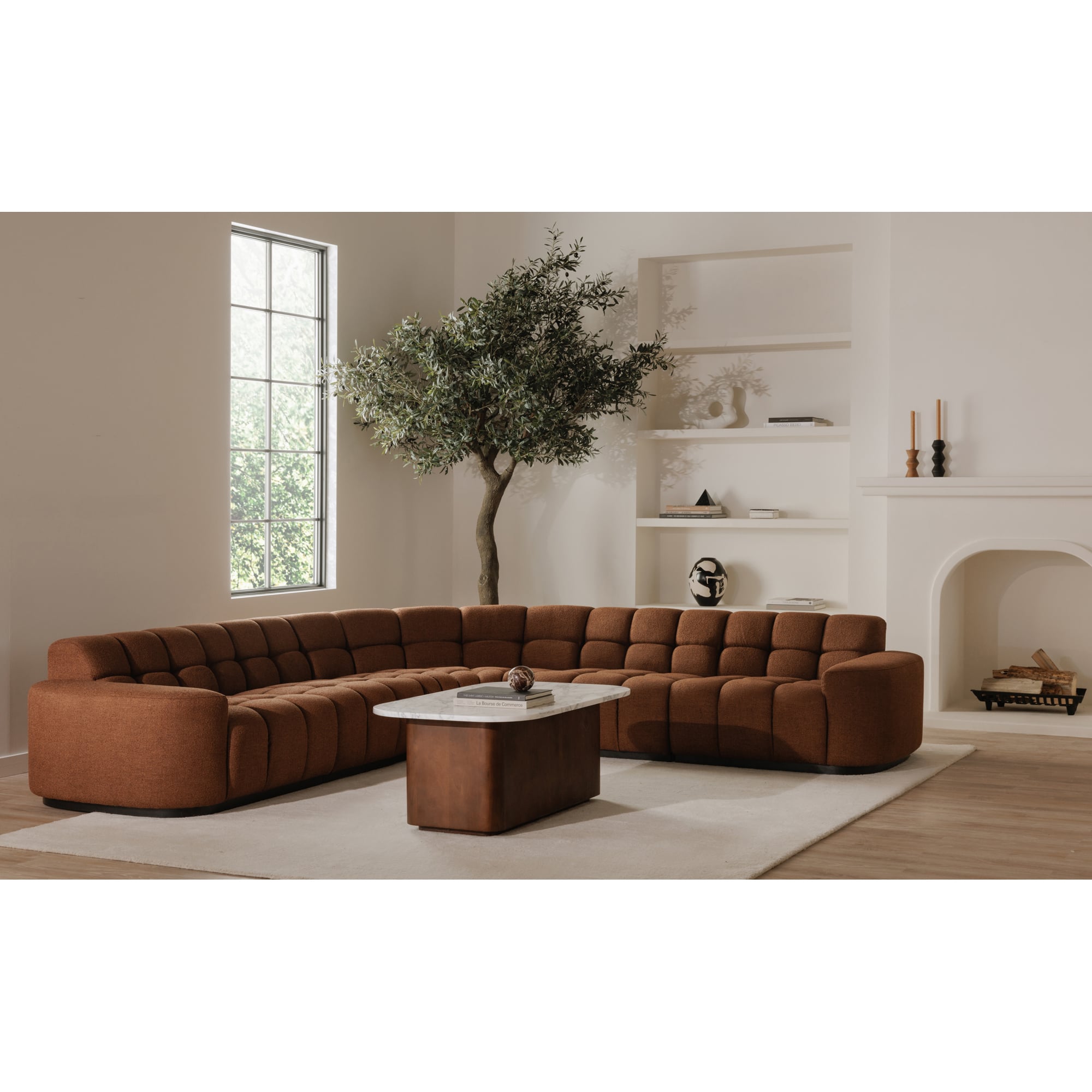 Moe's Home Collection Dash Coffee Table with White Calcatta Marble