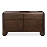 Contemporary Dark Brown 6-Drawer Dresser