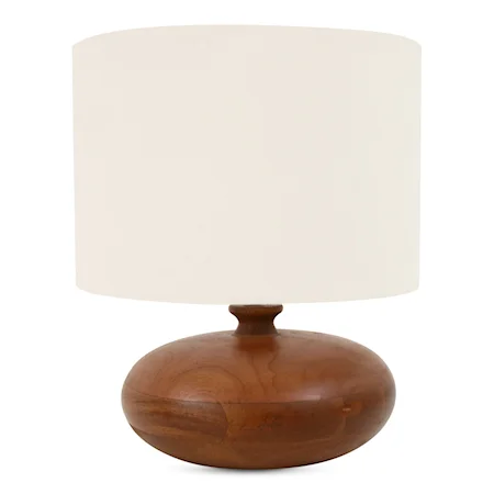 Transitional Honey Brown Table Lamp with Cotton Shade