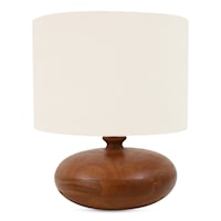 Transitional Honey Brown Table Lamp with Cotton Shade