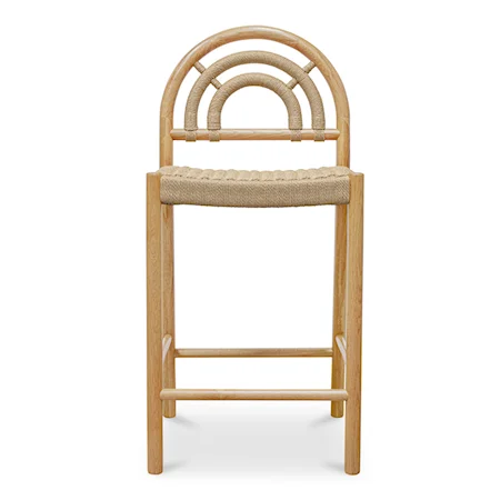 Contemporary Counter Stool with Rattan Seat