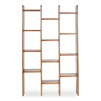 Contemporary 12-Shelf Bookcase with Open Back