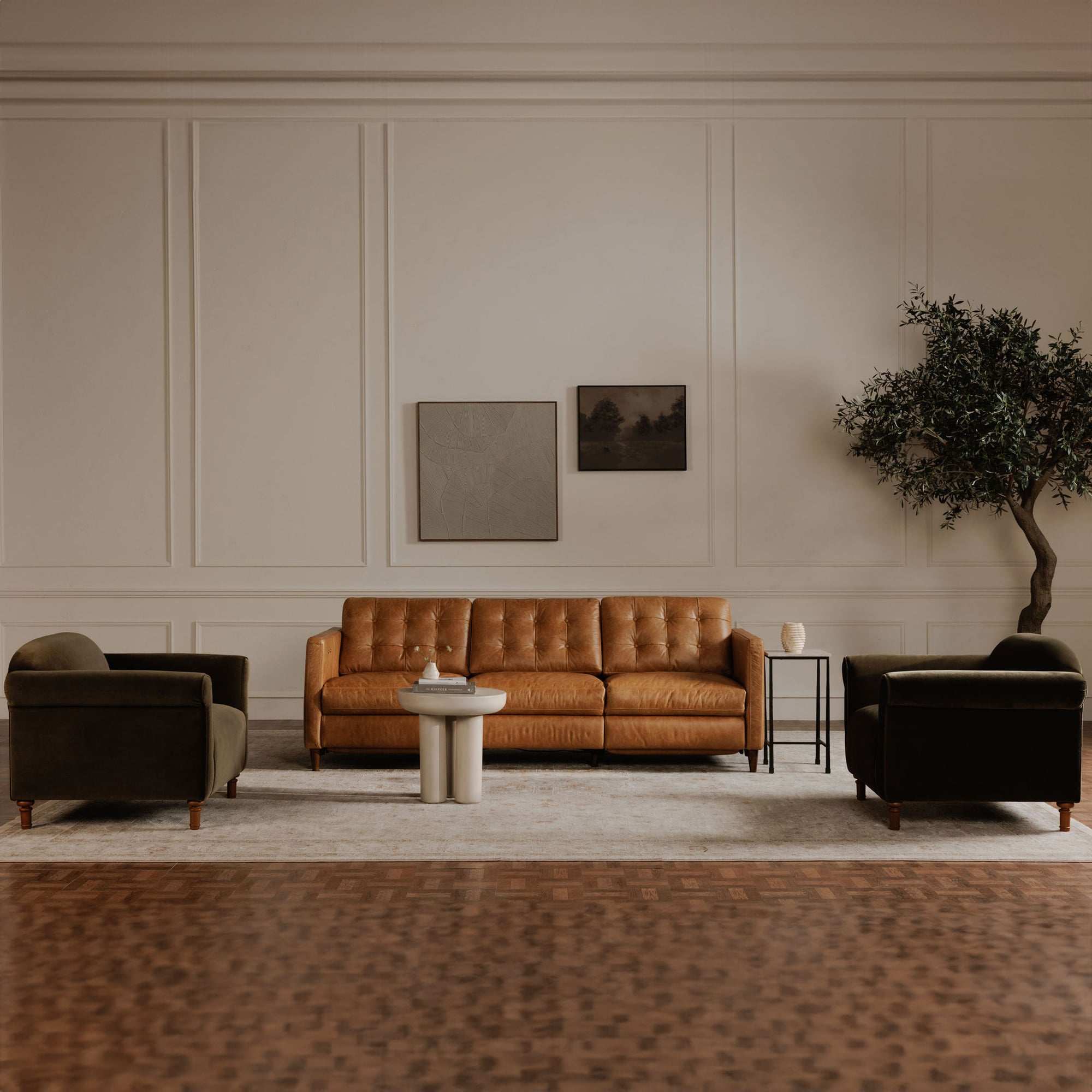 Moe's Home Collection Bridgers Leather Power Reclining Sofa