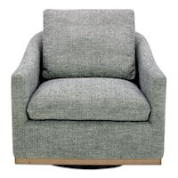 Contemporary Swivel Accent Chair with Sloped Armrests