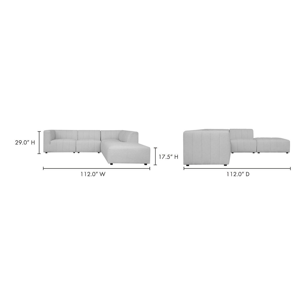 Moe's Home Collection Lyric Sectional Sofa