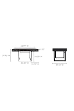 Moe's Home Collection Mako Transitional 3-Drawer Desk with Metal Legs