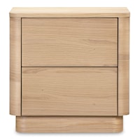 Contemporary 2-Drawer Round Off Nightstand