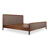 Contemporary King Bed with Solid Mango Wood Frame