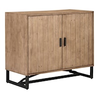 Rustic 2-Door Cabinet with Adjustable Shelf