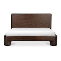 Contemporary Dark Brown King Bed