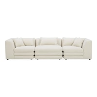 Contemporary 3-Piece Sectional Sofa with Loose Pillows