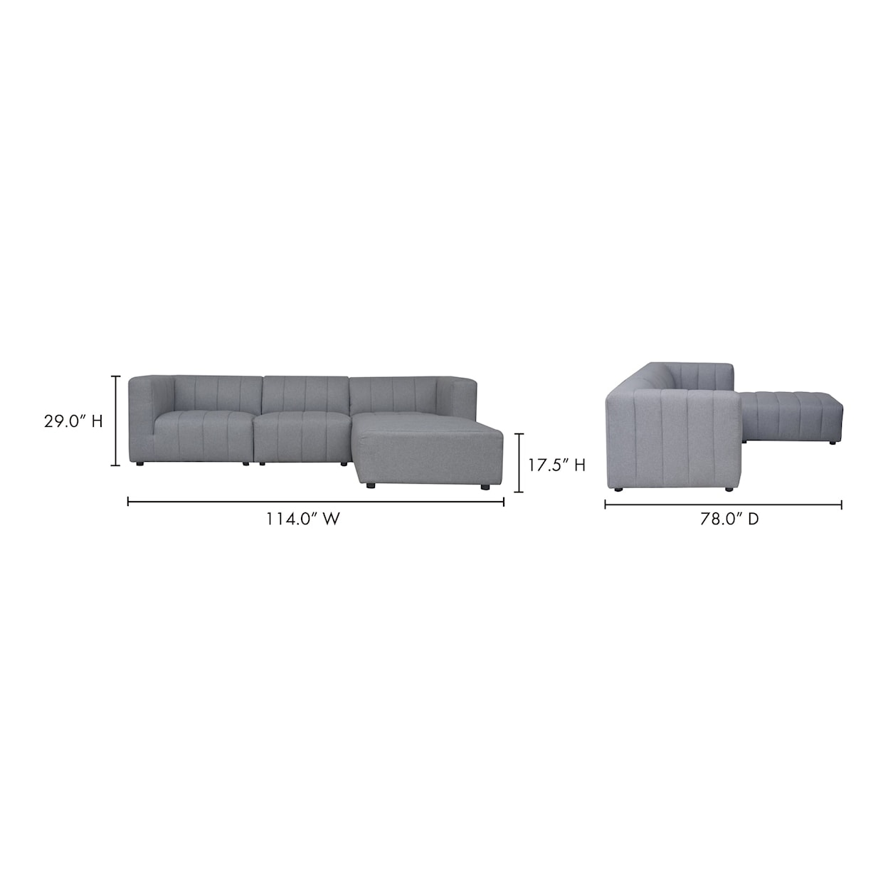 Moe's Home Collection Lyric Sectional Sofa