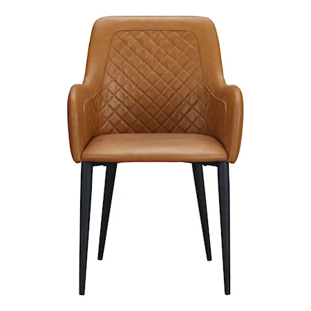 Contemporary Quilted Faux Leather Dining Chair