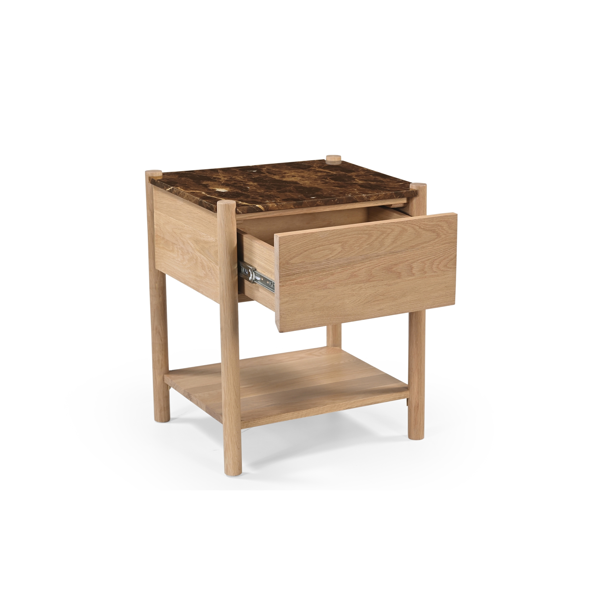 1-Drawer Marble Top Nightstand