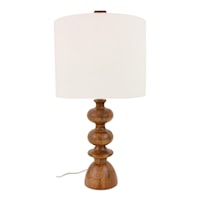 Traditional Brown Table Lamp with Cotton Shade