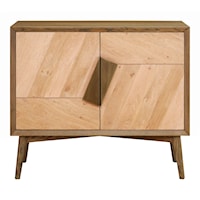 Contemporary 2-Door Small Oak Cabinet