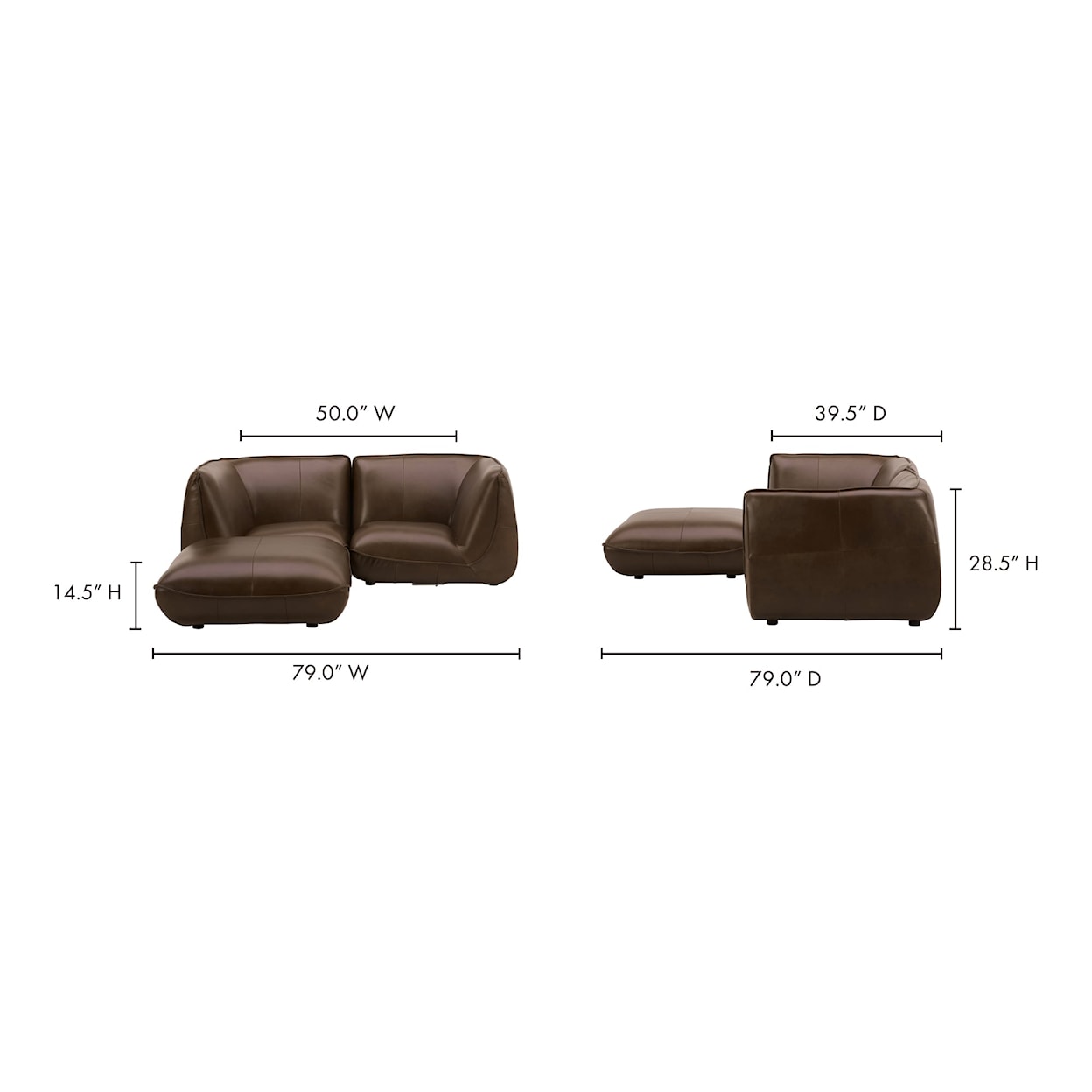 Moe's Home Collection Zeppelin Sectional Sofa