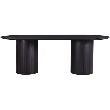 Lucia Luxury Round Solid Acacia Wood Dining Table in Black 120cm Diameter
