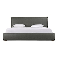 Contemporary Vegan Leather Upholstered Queen Bed
