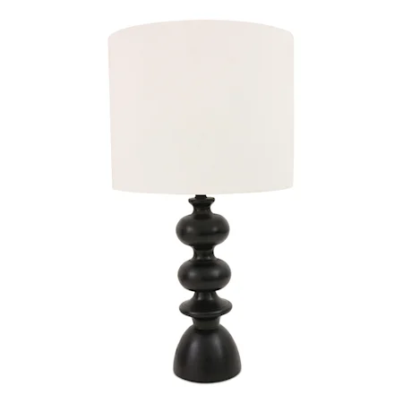 Traditional Black Table Lamp with Cotton Shade