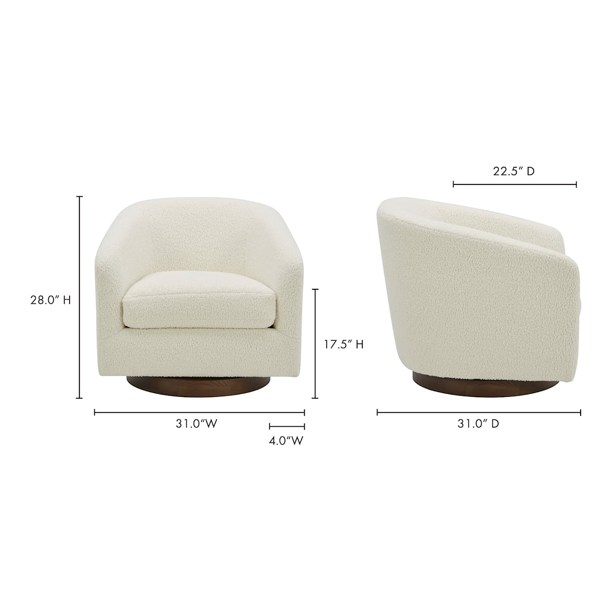 Moe's Home Collection Oscy Swivel Chair