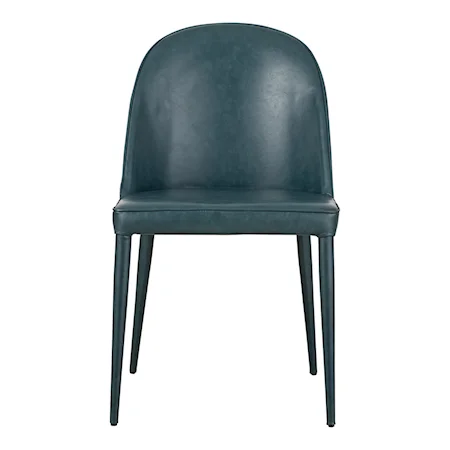 Contemporary Dark Teal Vegan Leather Dining Chair
