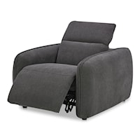 Casual Grey Power Recliner with USB Port