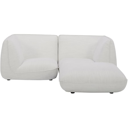 3-Piece Stone White Modular Sectional