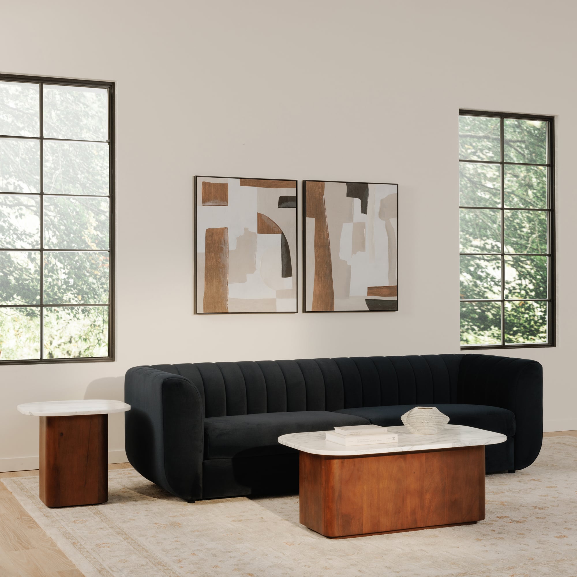 Moe's Home Collection Dash Coffee Table with White Calcatta Marble