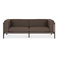 Contemporary 2-Seat Stationary Sofa with Tuxedo Arms