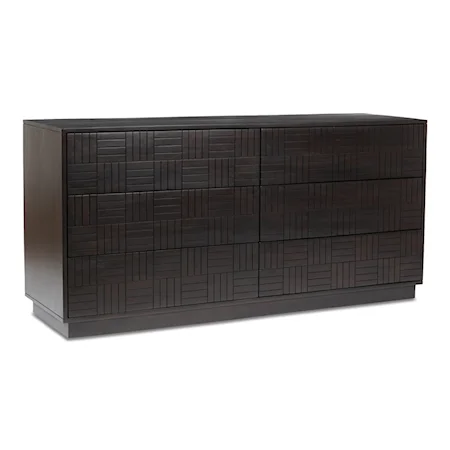 Contemporary 6-Drawer Dresser with with Felt-Lining