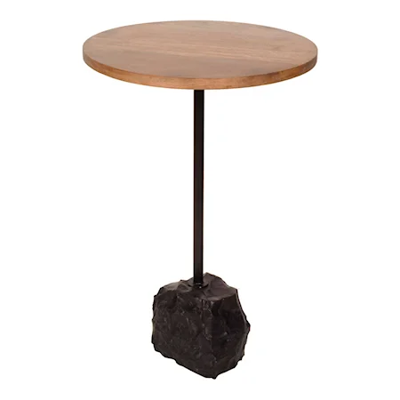 Contemporary Mango Wood Top Accent Table