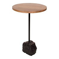 Contemporary Mango Wood Top Accent Table