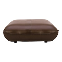 Contemporary Leather Ottoman