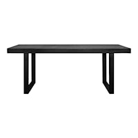 Contemporary Large Outdoor Dining Table with Steel Legs