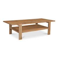 Contemporary Mango Wood Coffee Table with Lower Shelf