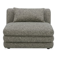 Contemporary Slipper Chair with Loose Pillow