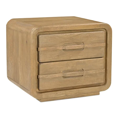 Mid-Century Modern 2-Drawer Nightstand with Soft-Close Removable Drawers