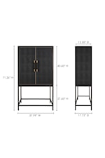 Moe's Home Collection Mako Transitional 2-Door Bar Cabinet with Wine Storage