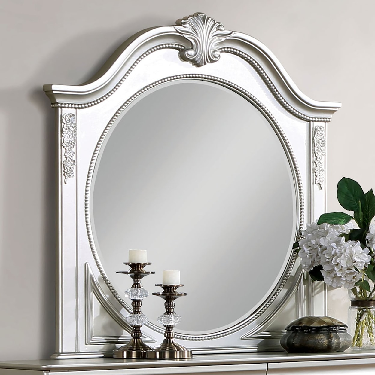 Furniture of America - FOA Alecia Arched Bell-shaped Dresser Mirror